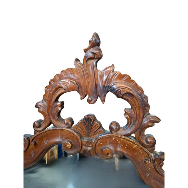 Antique Mirror in Walnut, 1870 For Sale - Image 10 of 11