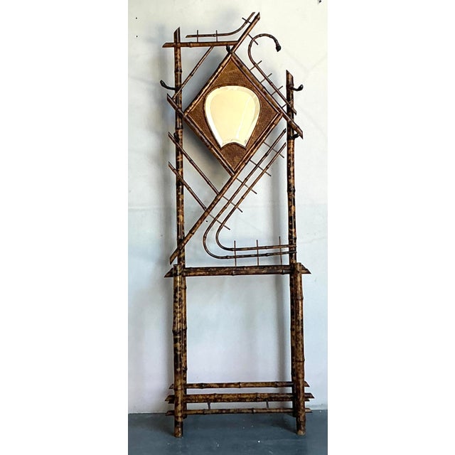 Vintage Boho Tortoise Bamboo Hall Tree For Sale - Image 4 of 10