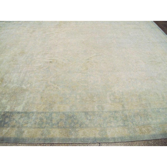 Textile Galerie Shabab Collection Large Handmade Chinese Carpet in Seafoam Blue and Seafoam Green For Sale - Image 7 of 9