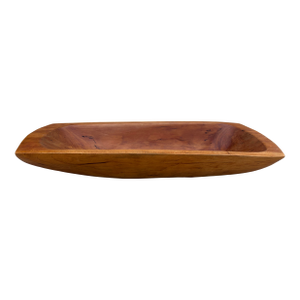 Vintage Hand Carved Long Wood Dough Bowl