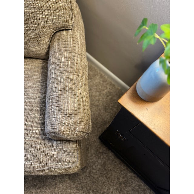 Traditional Like-New Ethan Allen Swivel Rocking Chair, Neutral Colors For Sale - Image 3 of 7