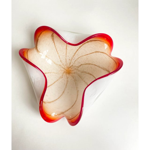 1960s Murano Attributed “Circus Tent” Glass Bowl Alfredo Barbini Style For Sale - Image 9 of 9