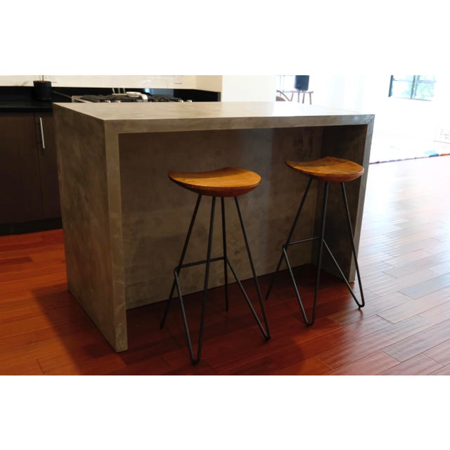 Concrete Waterfall Kitchen Island Bar Chairish