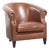 English Style Cognac-Colored Cowhide Leather Club Armchair For Sale