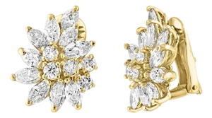 20 Natural Marquise Diamonds & 10 Round Diamond Clip on Earring 18 KYG