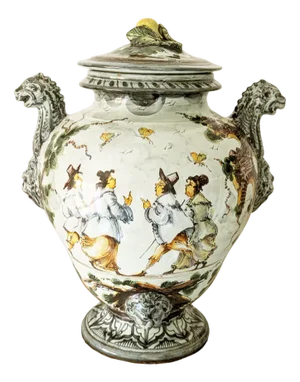 Levantino Hand Painted Ceramic Vase by A. Vaccari for Ce-as Albisola, 1962