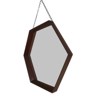 Vintage Italian Mirror with Wooden Frame, 1950s For Sale