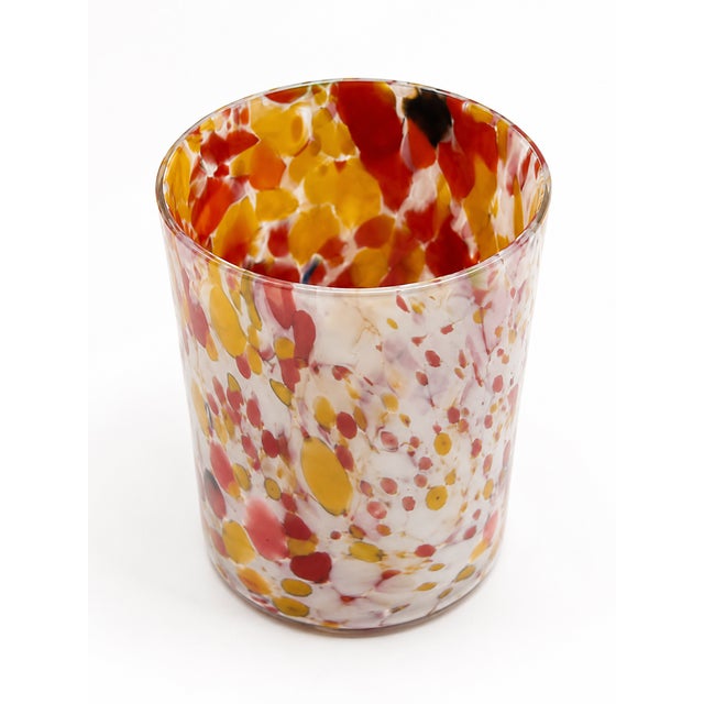 Metal Art Deco Mottled Spatter Glass and Silver-Plated Covered Jar, Belgium, 1930s For Sale - Image 7 of 14