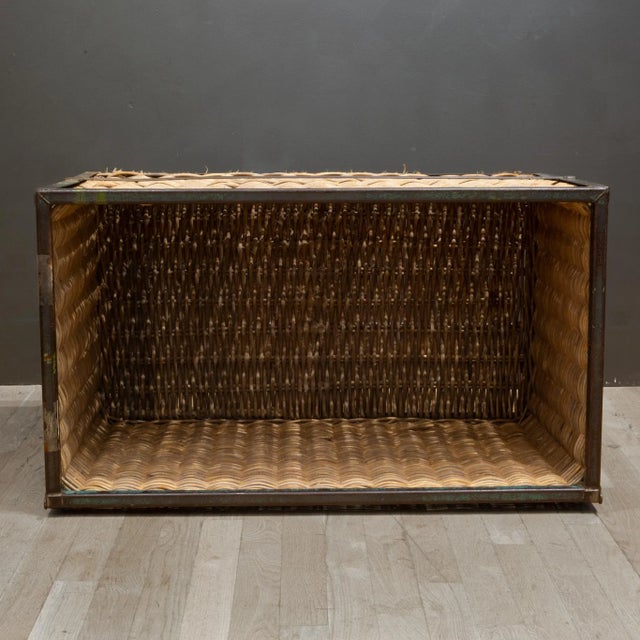 Large Belgian Factory Cotton Rolling Cart C.1940 For Sale - Image 9 of 10