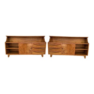 Mid-Century Modern Danish Teak Large Nightstands, Sideboard or Lowboy - a Pair For Sale