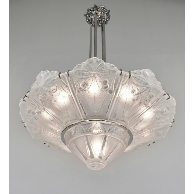 Art Deco French Art Deco Chandelier by Marius Sabino 1920s France For Sale - Image 3 of 13
