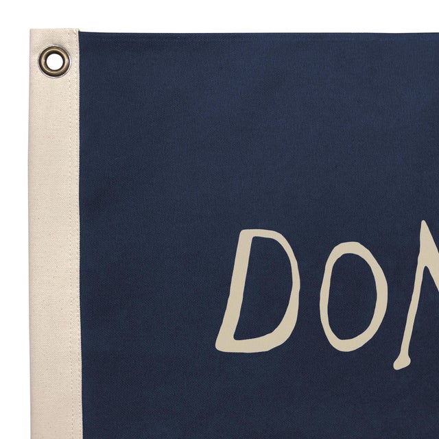 This decorative flag is made from 100% cotton canvas in navy blue and off-white. Printed on front side only and finished...