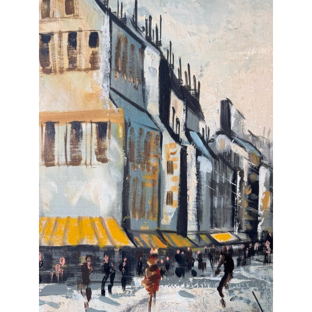 1960s Vintage Parisian Street Scene Impressionist Oil Painting on Board by Marron For Sale - Image 4 of 11