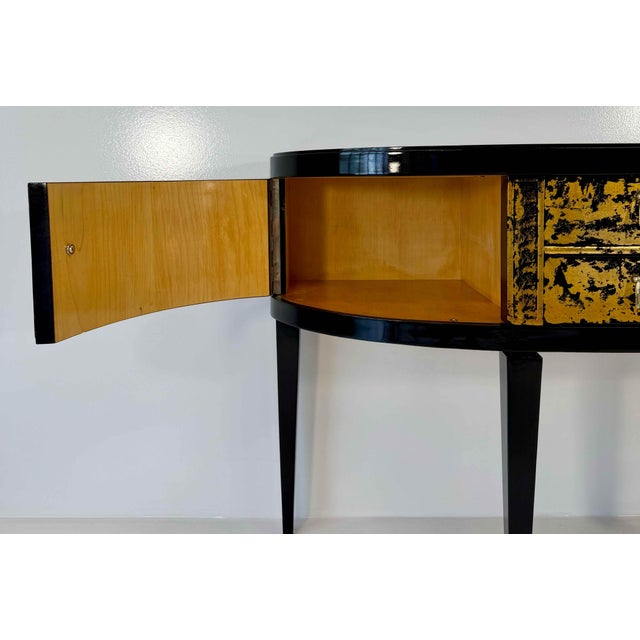 French Art Deco Black and Gold Sideboard, Late 1940s For Sale - Image 12 of 14