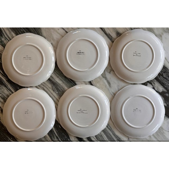 Ceramic Vintage Made in Italy Bonwit Teller Set of 6 Salad Plates For Sale - Image 7 of 16