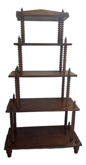 Victorian Spindle Wooden Etagere Stand
