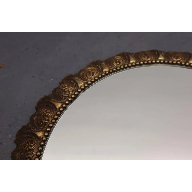 Gold Mid-Century Brass Mirror For Sale - Image 8 of 9