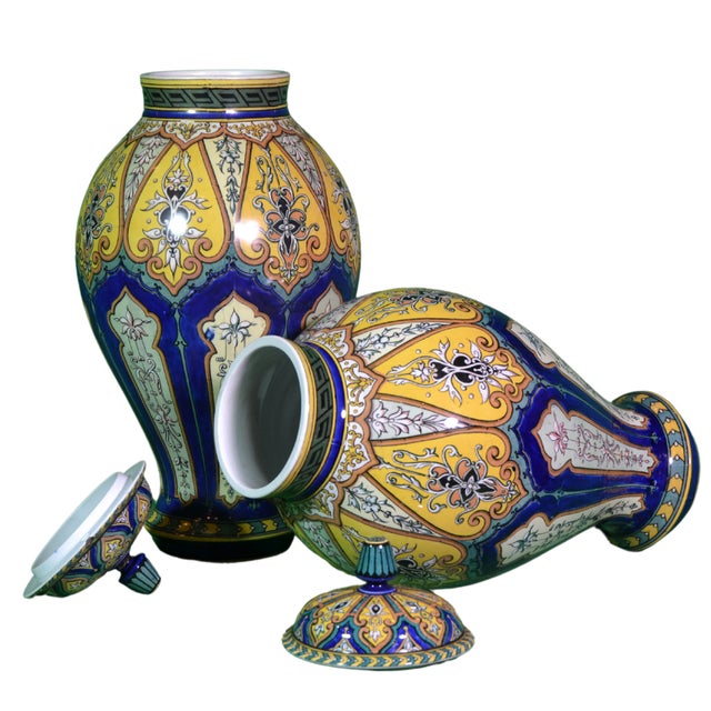Antique Vases from Sarreguemines, 1890, Set of 2 For Sale - Image 6 of 9