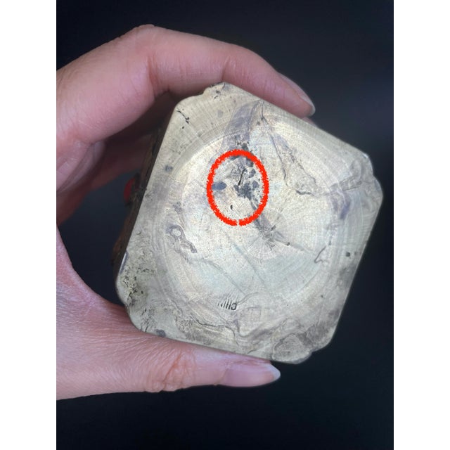 Antique Chinese Export Brass Jeweled Personal Ashtray - Cigarette Rest For Sale - Image 11 of 12