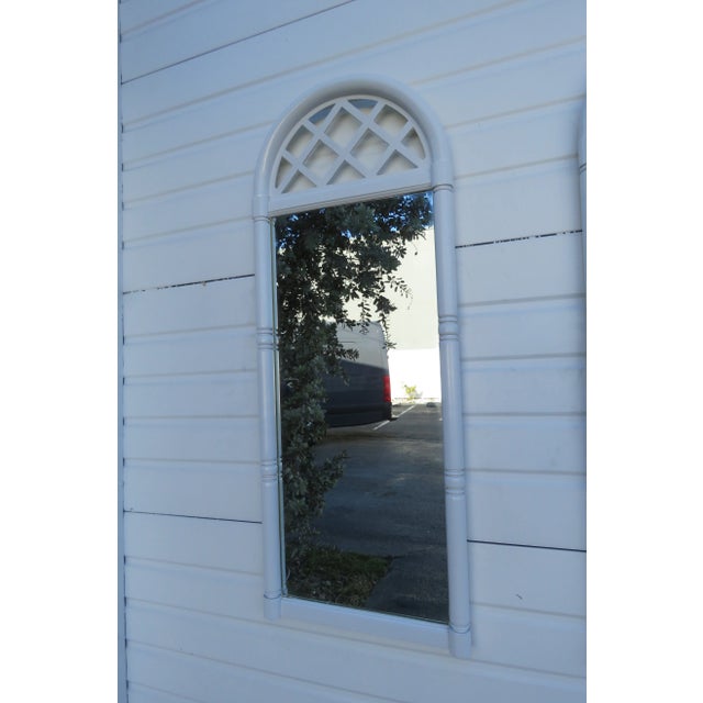 White Vintage Hollywood Regency Wall Dresser Bathroom Vanity Mirrors- a Pair For Sale - Image 8 of 12