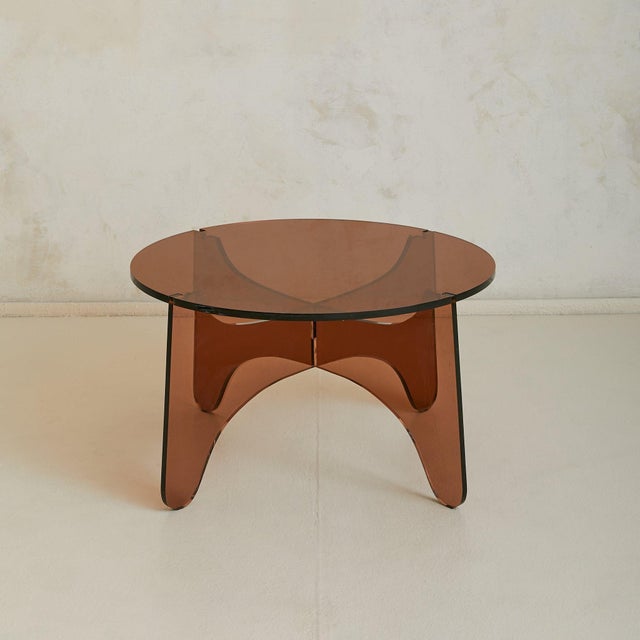 French Amber Smoked Plexiglass Coffee Table in the Manner of Michel Dumas, 1970s For Sale - Image 17 of 18