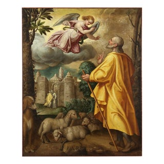 Saint Joachim and the Angel, Oil on Canvas, Late 16th Century For Sale