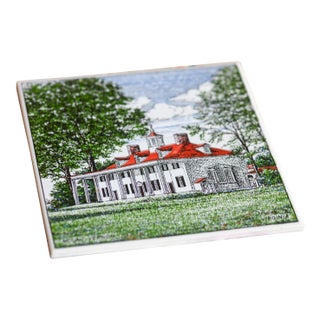 VTG George Washington's Mount Vernon Alexandria Va Home Ceramic Tile For Sale