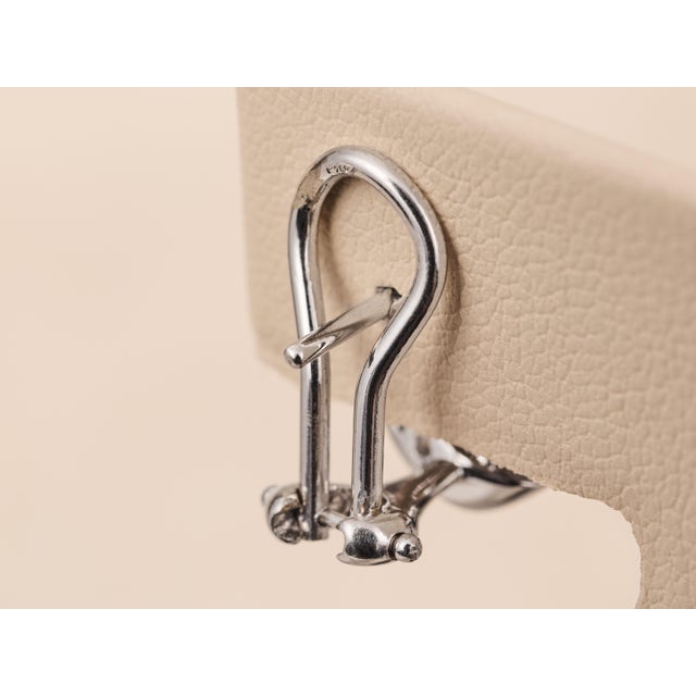 The Beach Plum: White Gold Pearl and Diamond Ear Clips, 2 Pieces For Sale - Image 10 of 11