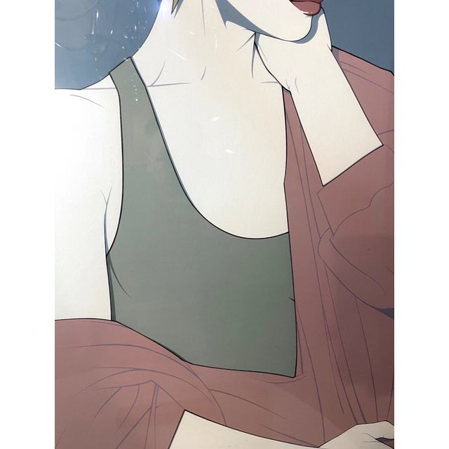 1980s Huge Original Patrick Nagel Gallery Limited Edition Silkscreen Print Serigraph For Sale - Image 11 of 12