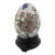 Chinese Cloisonne White Hand Painted Enamel Bird & Lotus in Clouds Egg With Stand For Sale