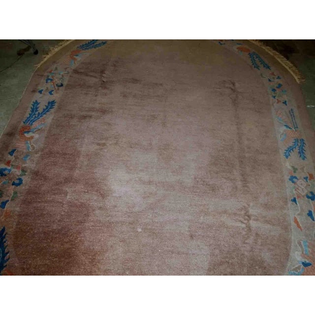 1910s Handmade Antique Chinese Art Deco Rug 5.1' X 8.3' For Sale - Image 4 of 10