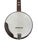 A handsome vintage Lyle five-string resonator banjo featuring classic American-inspired styling with an eagle inlay on the...