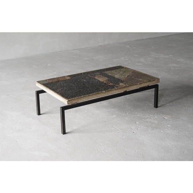 Slate Stone Mosaic Coffee Table by Paul Kingma, the Netherlands, 1964 For Sale - Image 10 of 10
