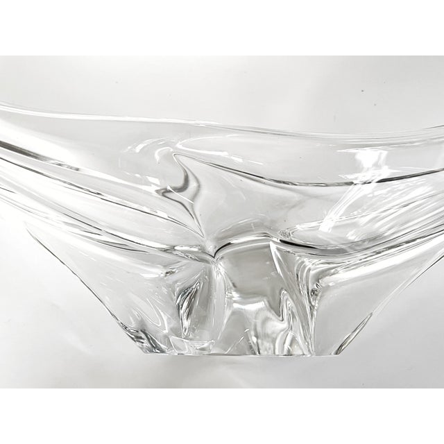 Glass Daum, France Mid 20th Century Sculptural and Curvilinear Translucent Large 25" Wide Art Glass Bowl For Sale - Image 7 of 10