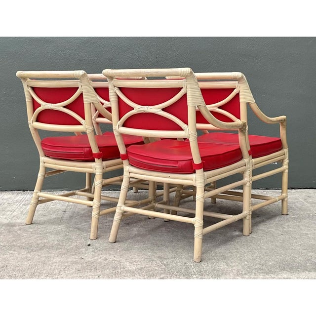 Vintage McGuire Rattan Dining Chairs - Set of 4 For Sale - Image 10 of 12
