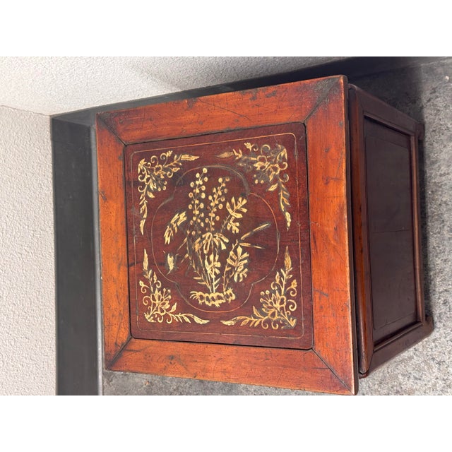 Chinese Chinese Bone Inlay Square Storage Chest, Antique For Sale - Image 3 of 12