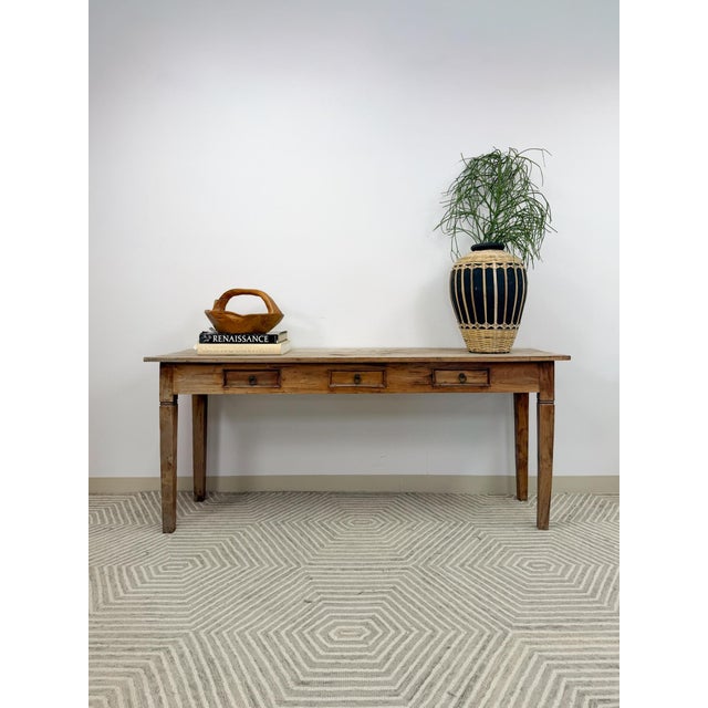 Contemporary Nadeau Indonesian Solid Wood Antiqued Console Sofa/Entryway Rustic Primitive For Sale - Image 3 of 11