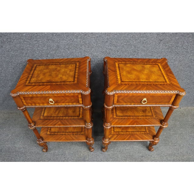 Maitland-Smith Inlaid Mahogany End Tables For Sale In Philadelphia - Image 6 of 13