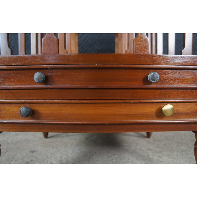 Vintage English Georgian Style Mahogany Canterbury Magazine Music Rack Drawers For Sale - Image 9 of 13
