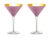 Modern Nicolette Mayer Oro 24k Crystal Martini Glass, Pink, Set of 2 Glasses in Gift Tube For Sale - Image 3 of 3
