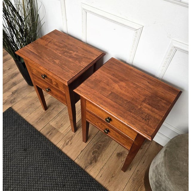 Italian Rustic Country Wood Nightstands, Tuscany, 1970s, Set of 2 For Sale - Image 6 of 11