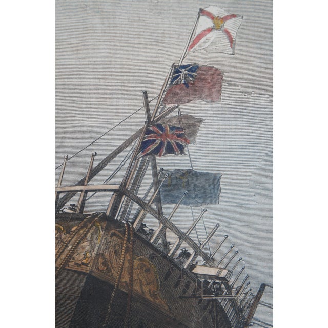 Late 19th Century Set of 2 Frederick J. Smyth Antique Engravings Launch of Paramatta & Royal Albert 21" For Sale - Image 5 of 12