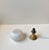 White Scandinavian Modern Table Lamp in Brass and White Glass, 1970s For Sale - Image 8 of 9