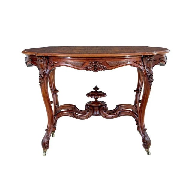 Carved Walnut Occasional Table, 1890s For Sale - Image 9 of 11