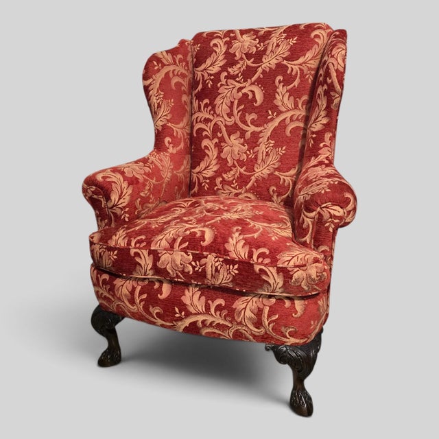 Wing-Backed Mahogany Chair, 1920 For Sale - Image 14 of 14