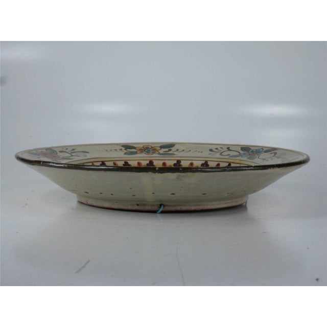 Mid 20th Century Platter 12" Earthenware Hand Painted from Portugal Signed - Rustica Lisboa For Sale - Image 9 of 12