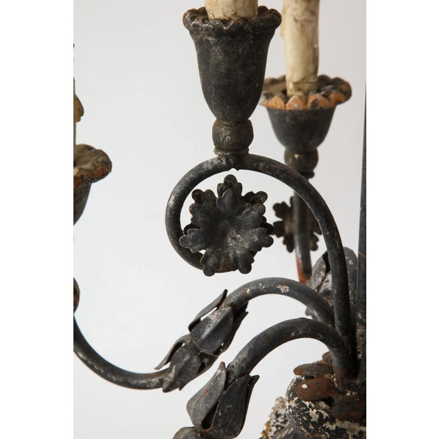 Mid 19th Century 19th Century Italian Wood and Gesso Candelabra, Electrified For Sale - Image 5 of 13