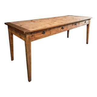 Antique French Dining Table or Worktable with Drawers, 1900s For Sale