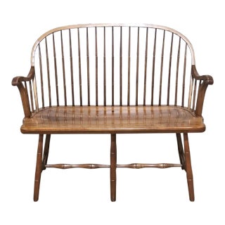 Stickley Solid Cherry Spindle Back Windsor Bench Settee Made 1995 Usa For Sale