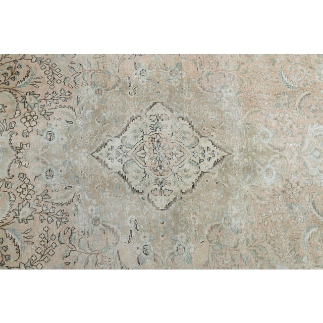 1970s Vintage Persian Handmade Wool Cotton Beige Area Rug For Sale - Image 9 of 11